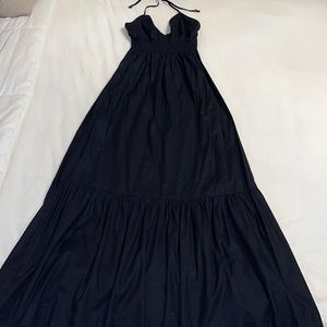 Black Halter Tie Dress